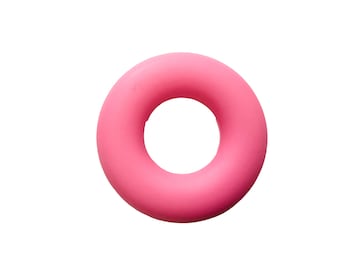 Pink Silicone Ring/Donut Beads Pendant