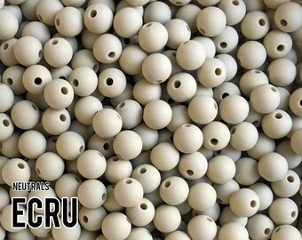 9 mm Ecru Silicone Beads 5-1,000 (aka off white, tan, beige, light brown)