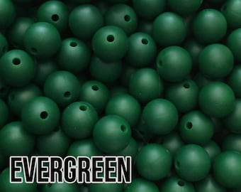 12 mm Evergreen Silicone Beads 10-1,000 (aka Dark Green)