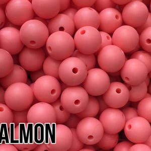 Silicone Beads, 15 mm Salmon Silicone Beads 5-1,000 aka Pink Orange, Watermelon Bulk Silicone Beads Wholesale image 1