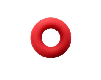 Red Silicone Ring/Donut Beads Pendant