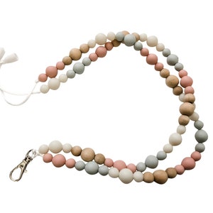 Teacher Lanyard - Silicone Bead and Wood Bead Lanyard - Teacher Necklace