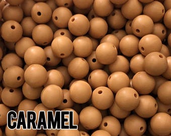 9 mm Caramel Silicone Beads 10-1,000 (aka Light Brown, Tan, Mustard)