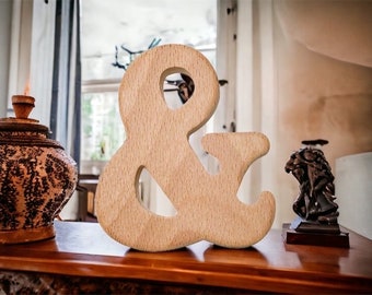 Ampersand And Sign - DIY Wood - Wood Shape - Birch - Beech Wood Toy - Wood - Engravable - Personalized