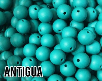 12 mm Antigua Silicone Beads 5-1,000 (aka Emerald, Teal, Aquamarine) - Bulk Silicone Beads Wholesale - DIY