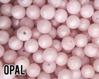 15 mm Opal Silicone Beads 5-1,000 (aka Metallic Quartz Pink) Silicone Beads - Wholesale Silicone Beads