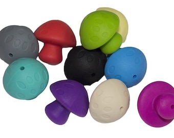 1-10 Mushroom Silicone Beads - Seamless Silicone Beads in 10 Colors - Bulk Silicone Beads Wholesale - DIY Jewelry