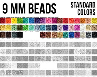 10-1,000 - Silicone Beads, 9 mm Silicone Beads - Seamless Silicone Beads - Standard Colors