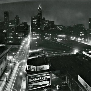 Black and white remastered photography.1930 -  Chicago at Night