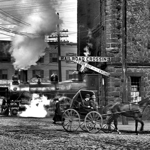 1910 - The Train Crossing in Salem MA.