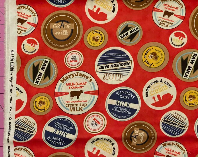 Milk Cow Kitchen Red by Maryjane for Moda Fabrics by the Half Yard Etsy