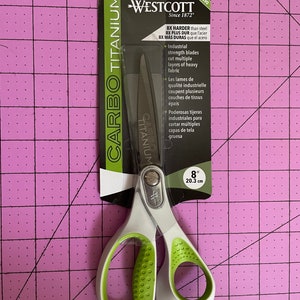 Westcott Carbo Titanium Non-Stick Scissors, 8, 7, 5, for Craft,  White/Blue, 3-Pack 