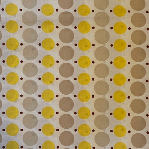 Half Yard Katie Jump Rope Yellow & Tan Big Dot Little Dot by Densye Schmidt for Free Spirit Fabrics