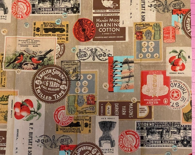 Vintage Art Store Sewing Notions Grey by Susan Gower for Etsy