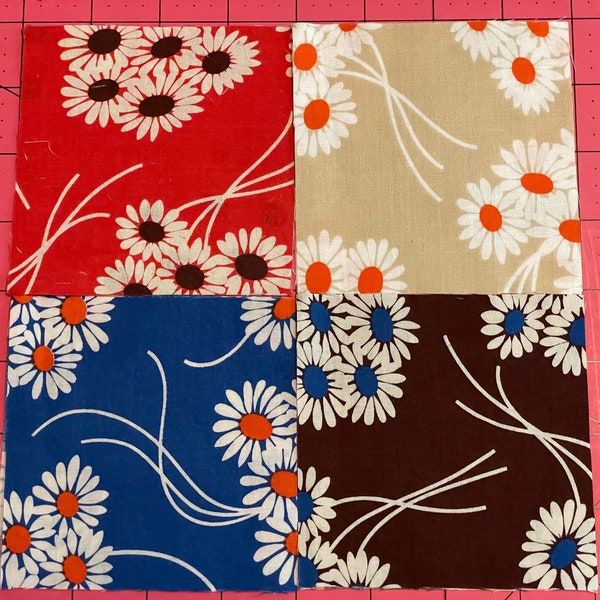 Katie Jump Rope Daisy Bouquet 4 Colors by Denyse Schmidt for Free Spirit Fabrics 28 4” Charm Squares