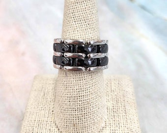 18K WG CHANEL Black Ceramic Ultra Ring 