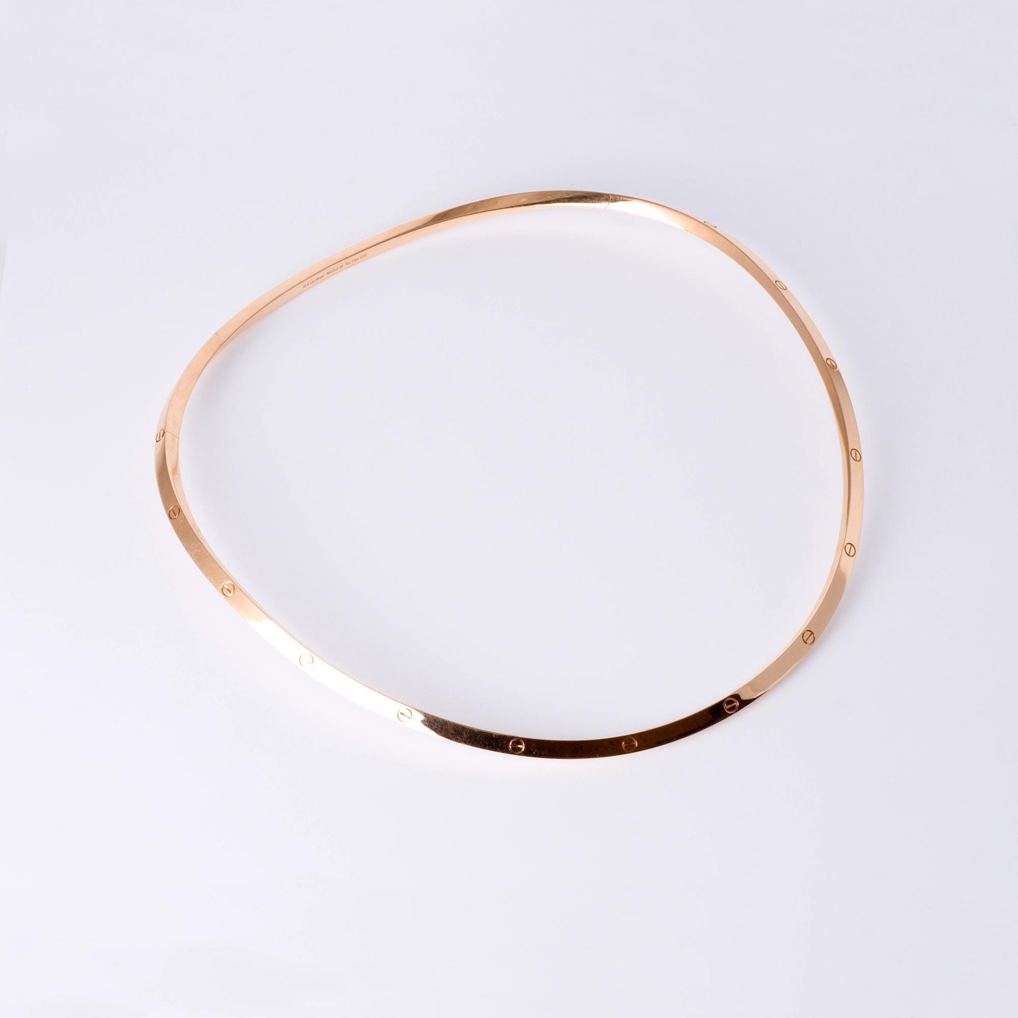 Cartier LOVE Torque Collar Necklace – 18K Rose Gold – Iconic Sculptural Design