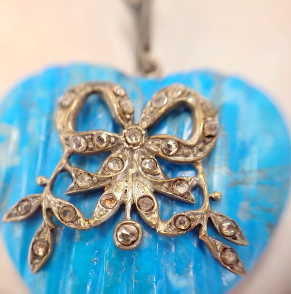 Heart For a Duchess! Antique Turquoise Heart And … - image 3