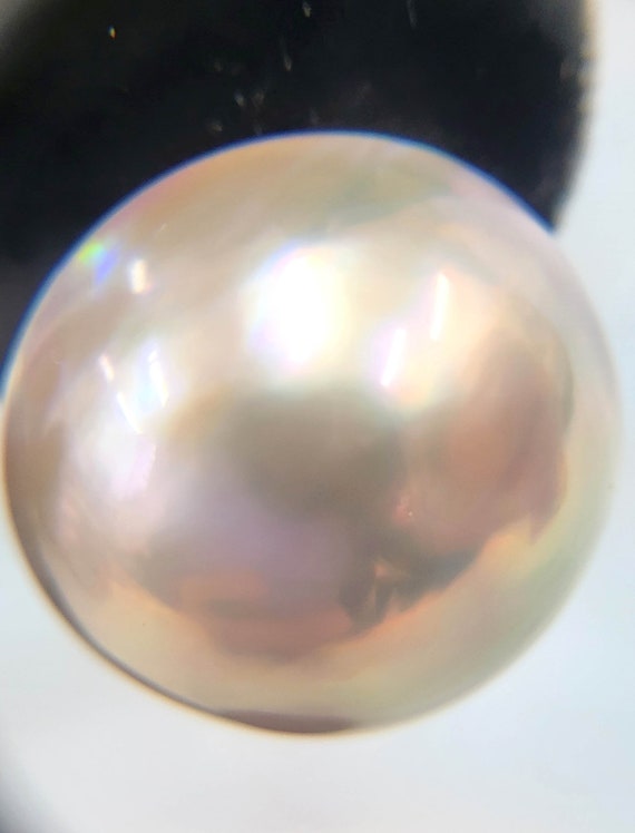 Vintage 18K Gold Classic Large 20mm  Mabe Pearl F… - image 5