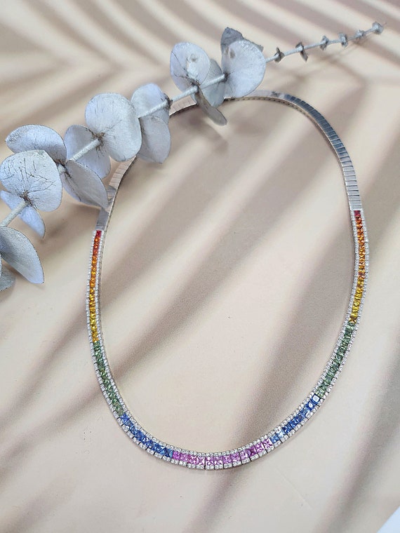 10.64 Carats Rainbow Multi Color Sapphire Princess