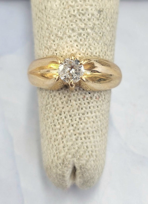 Vintage 14K Yellow Gold Old Cut Diamond Ring