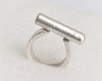 Contemporary ring,chunky silver ring,statement ring,gender neutral,handmade in Amsterdam,Holland,cast ring,unique ring,industrial jewelry