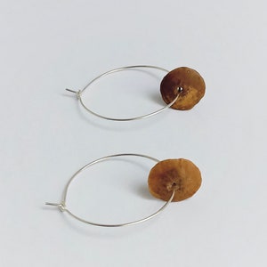Natural stone earrings,Large stainless steel hoops with sand stone,Earth lovers,Nature jewelry,Navajo indian inspired earrings,Unique gift