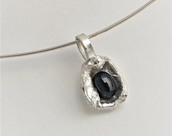 Necklace with rainbow obsidian,Handmade silver necklace,Natural stone from India,2024  jewelry,Unique piece,Sterling silver 925,Choker