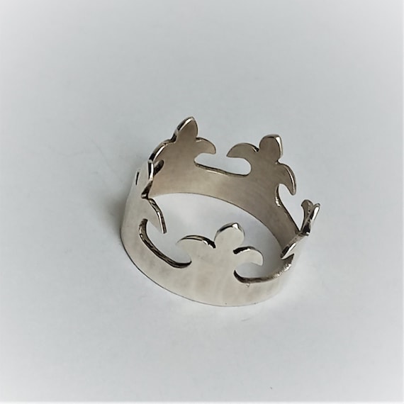 Silver fleur de lis ring,French lily ring,Silver … - image 1