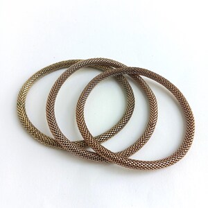 Set of three matching brass bracelets: Stacking bracelet trend!