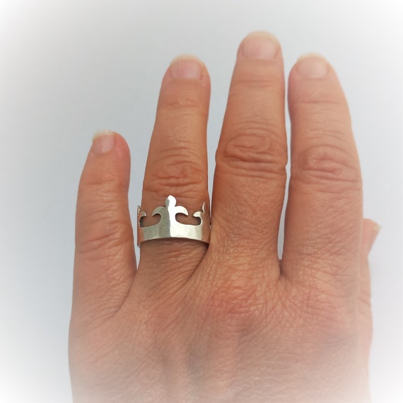 Silver fleur de lis ring,French lily ring,Silver … - image 5