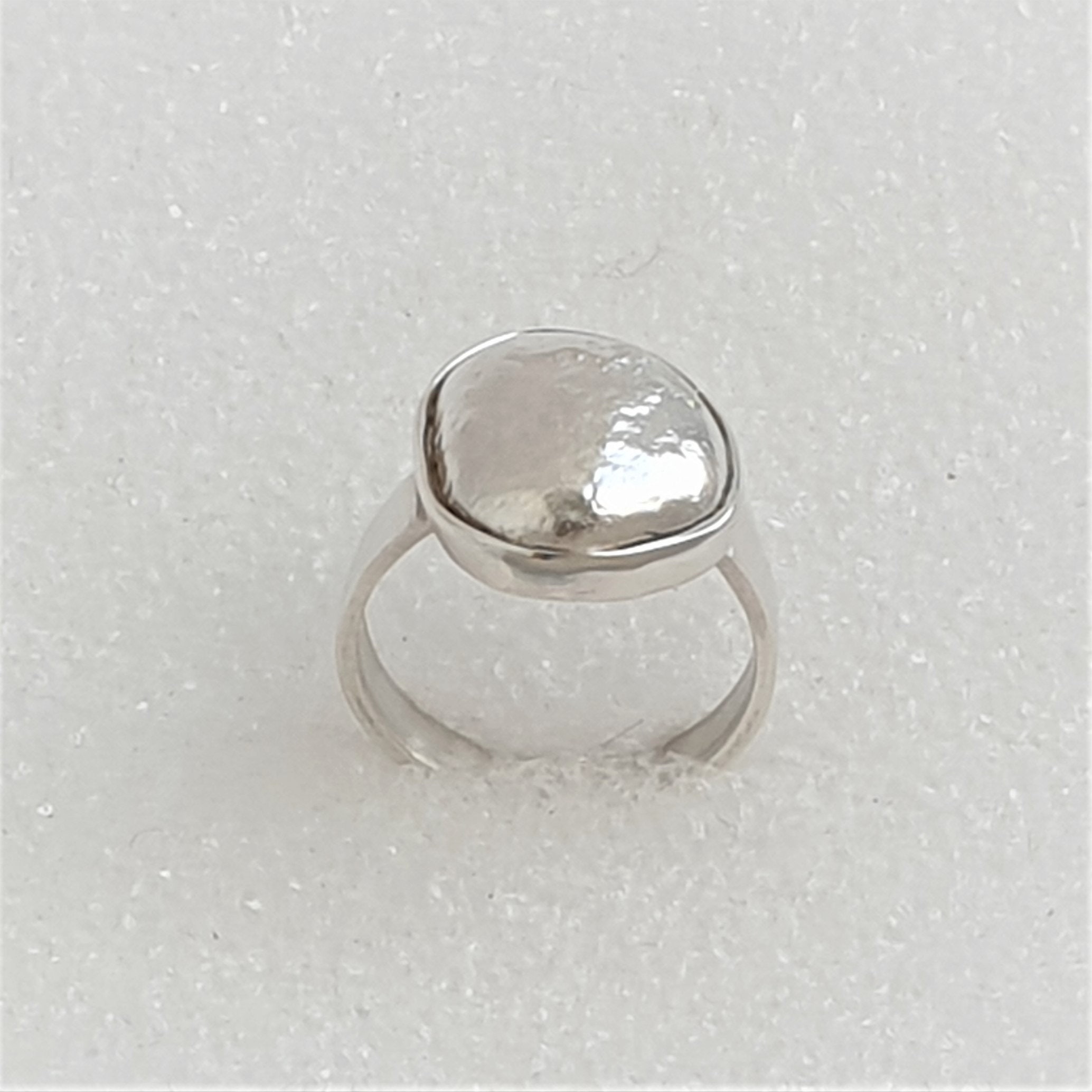 Solid Silver Ring,handmade Art Ring,cast Silver 'pebble