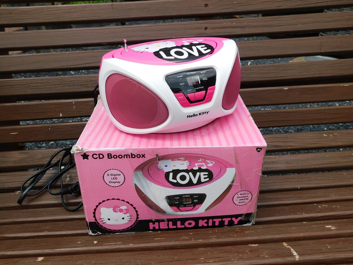 Vintage Hello Kitty CD/Cassette Player Boombox Stereo Radio Etsy