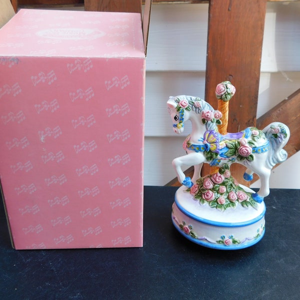 San Francisco Music Box Co ~ CAROUSEL HORSE ~ All I Ask Of You In Original Box Never Used