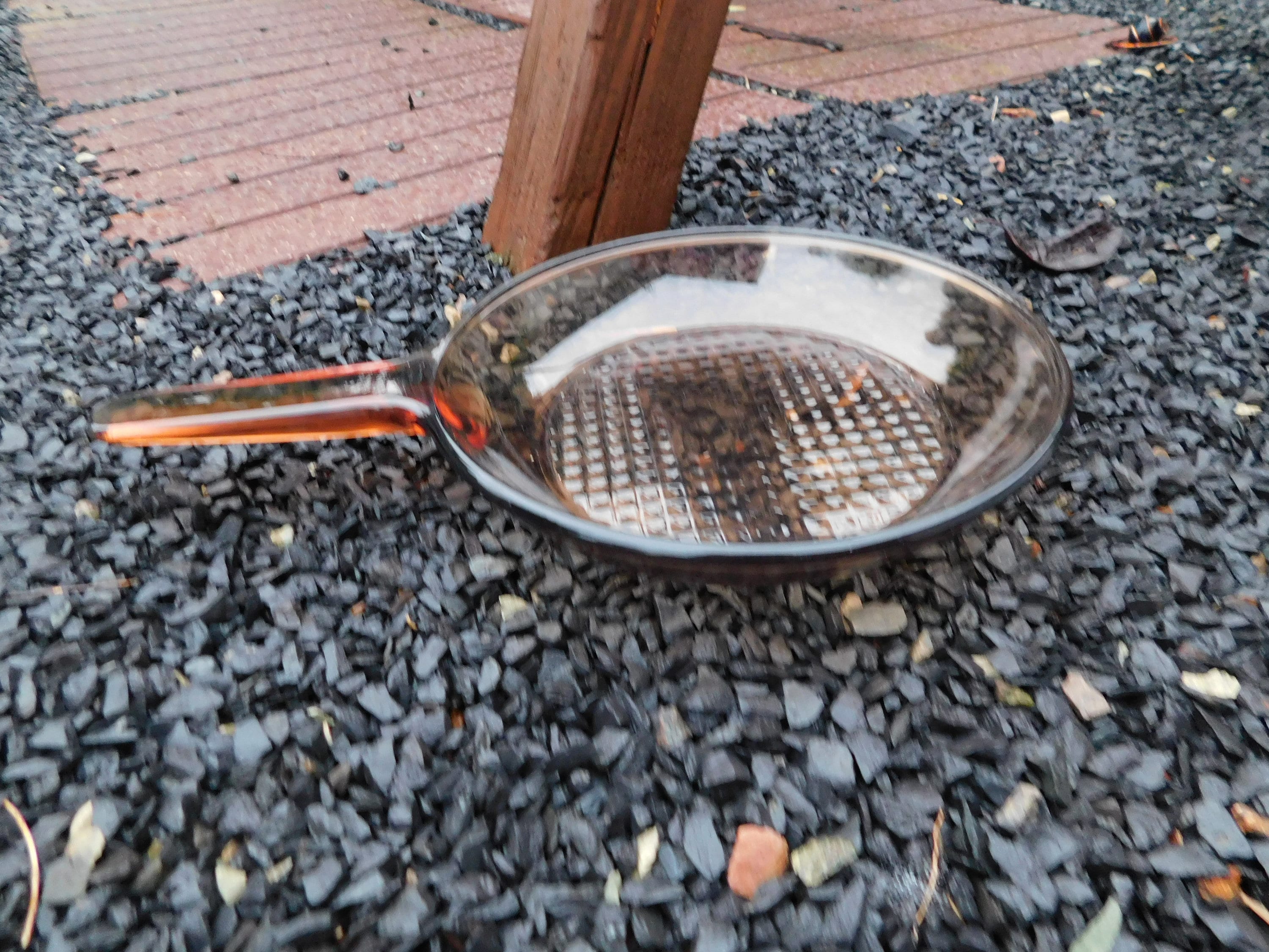 Corning Ware Visions Amber Glass Cookware 10 Skillet Fry Pan 