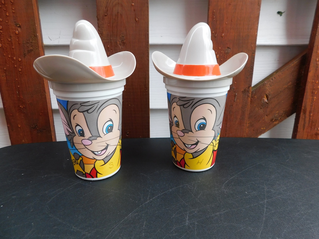 PIZZA HUT Fievel Goes West Cup W/cowboy Hat Topper 1991 VINTAGE Set of ...