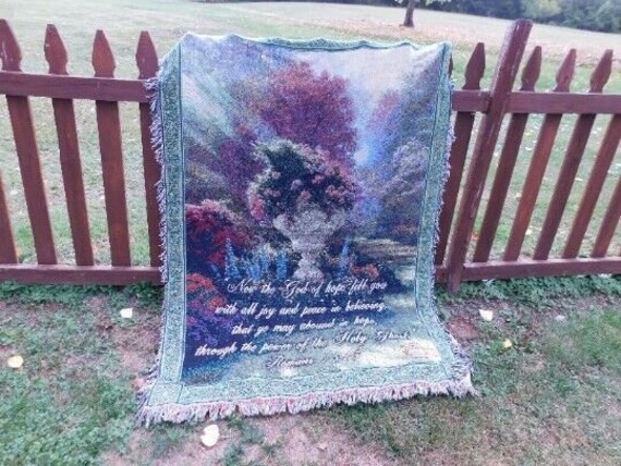 Thomas Kinkade HOLY GHOST Romans 15 13 Religious Themed Afghan Throw Blanket 60X50 Etsy Canada