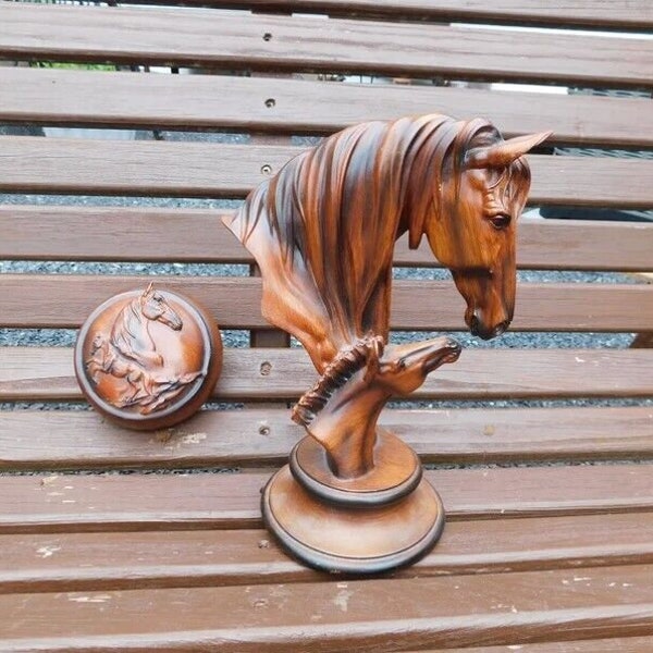 Equestrian Horse Figure Head & Storage Box Unique Storage Trinket