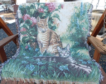cat tapestry throw blanket