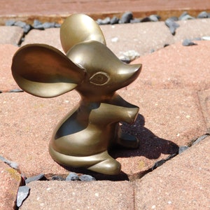 VINTAGE Gatco Solid Brass Adorable Mouse Figure Paperweight