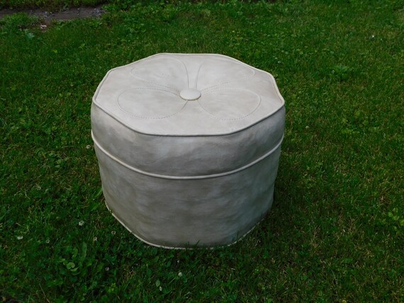 Round 2024 vinyl ottoman