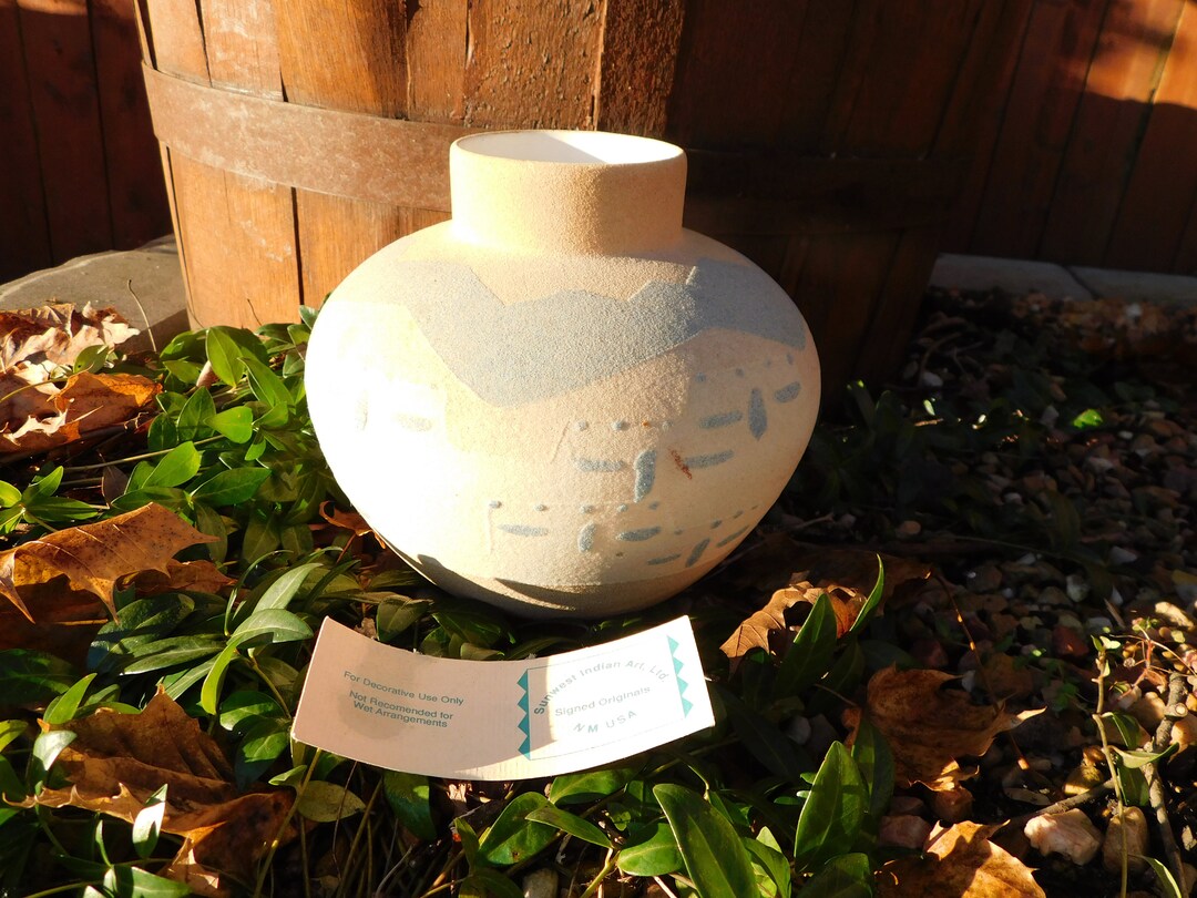 Sunwest Indian Art Signed Originals Navajo Indian Sand Art Vase Etsy