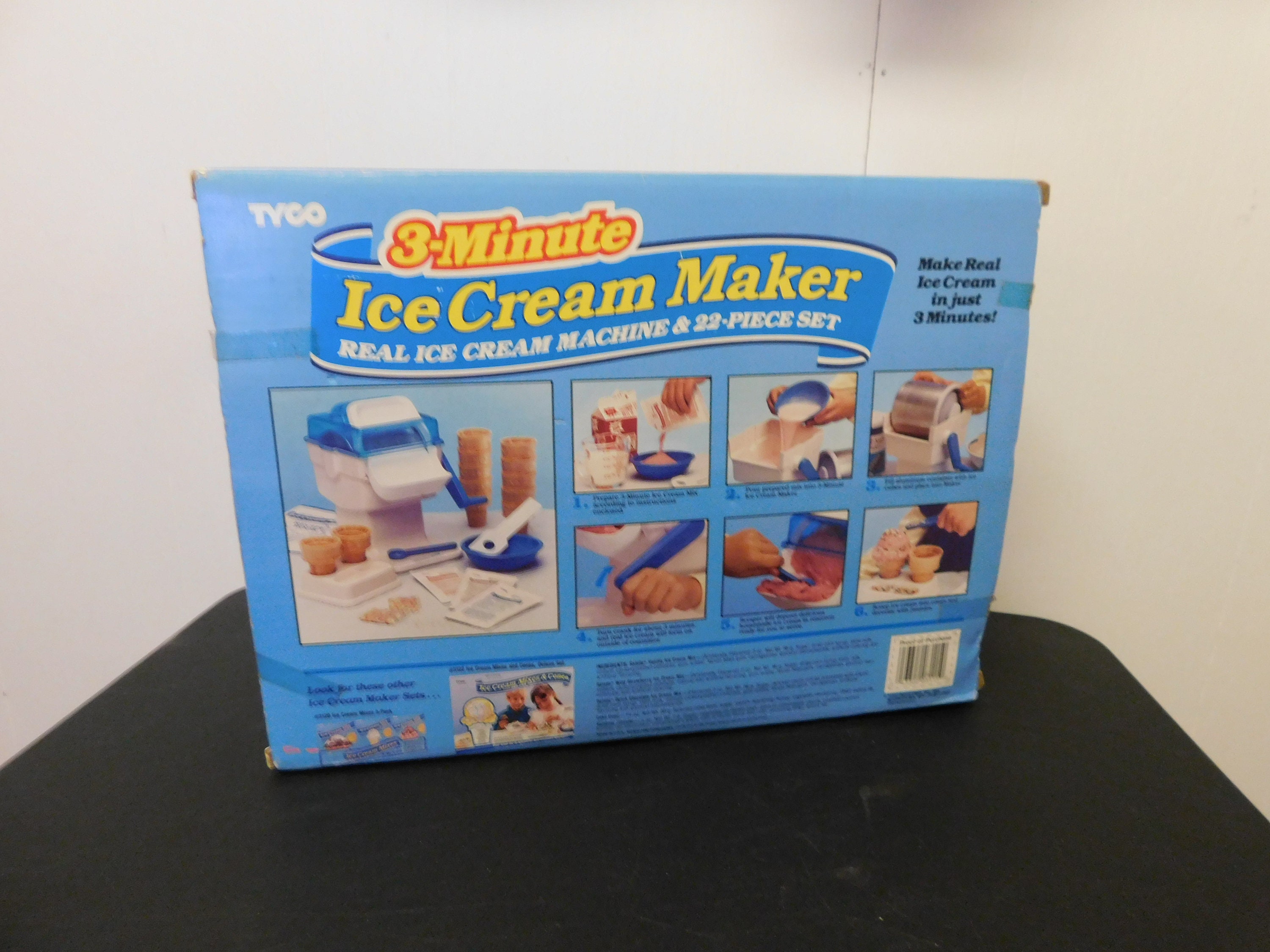 Vintage 1989 Tyco Ice Cream Maker W Box & Instructions! 3 Minute Ice Cream  Toy!