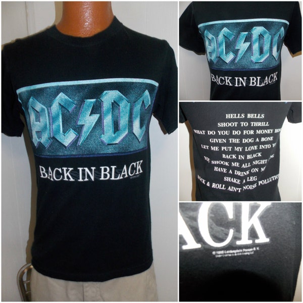 Vintage 1996 AC/DC Back in Black Music Tour Concert T-Shirt Adult Size Small