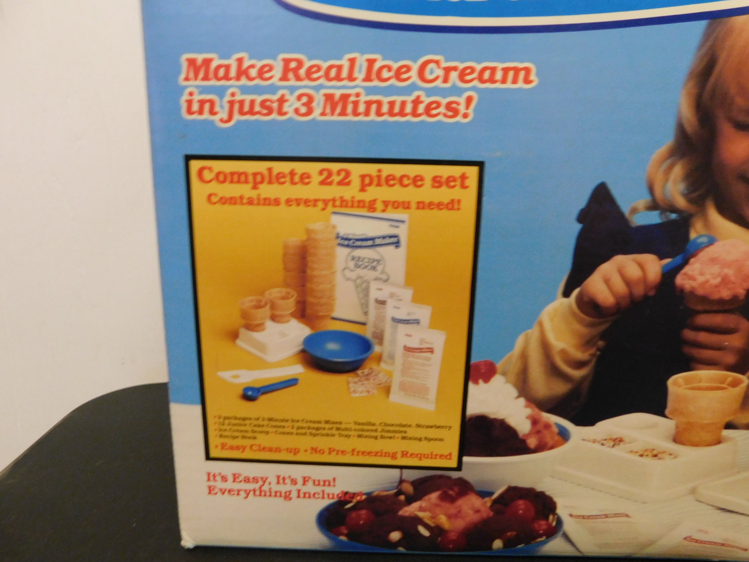 Vintage 1989 Tyco Ice Cream Maker W Box & Instructions! 3 Minute Ice Cream  Toy!