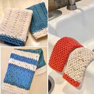 Knit Dishcloth Patterns: Beginner Washcloth Set (PDF Pattern)