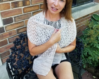 Lace Scarf Knitting Pattern: Le Petite Fleur Lightweight Shawl (PDF Pattern)
