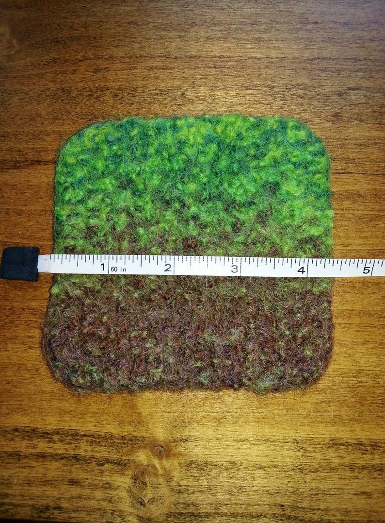 FELTED COASTER PATTERN, beginner knitting pattern, wool trivet, quick knit hostess gift, absorbent square wool coasters, table protector image 7