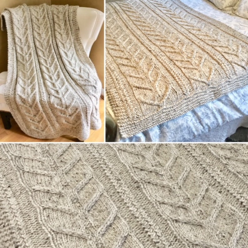 CABLE BLANKET Pattern/super Chunky Afghan Knitting Etsy