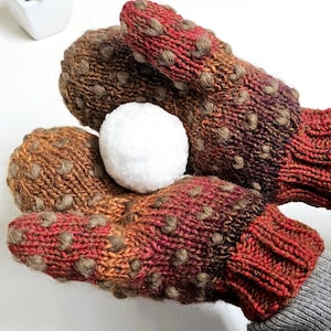 Hand Knit Thrummed Wool Mittens: Newfoundland Insulated Gloves